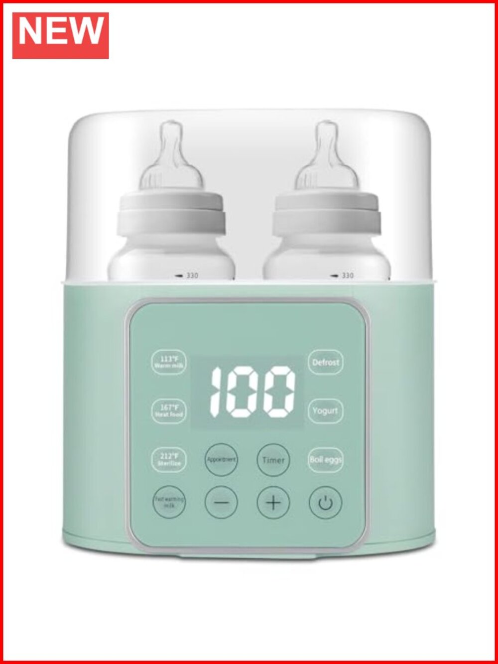 9-in-1 Baby Bottle Warmer Fast Milk Food Heater Defrost Timer LCD Display